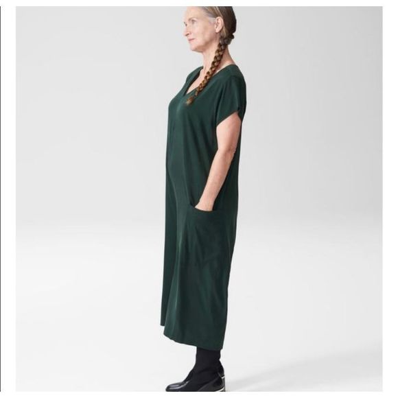 Universal Standard Kia Cupro Jumpsuit Lagenlook Slouch Green Size 14-16 - Picture 2 of 12